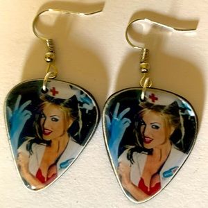 🔥BLINK-182 vinyl record guitar pic earrings 🔥